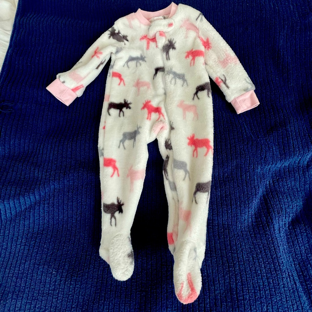 Super warm and fleecy baby onesie with cute elk optic
